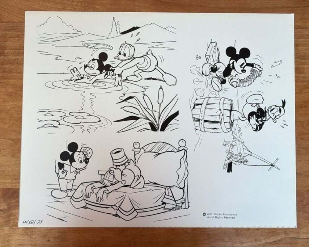 Vintage Disney Mickey Mouse Donald Photographic 1st Gen Model Sheet WDI